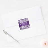 Zakelijk Dank u Mode Paisley Paarse Vierkante Sticker (Envelop)