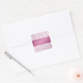 Zakelijk Dank u moderne swirls roze Vierkante Sticker (Envelop)