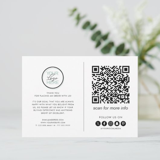 Zakelijk Dank u Nota QR Code Kaart (Staand voorkant)