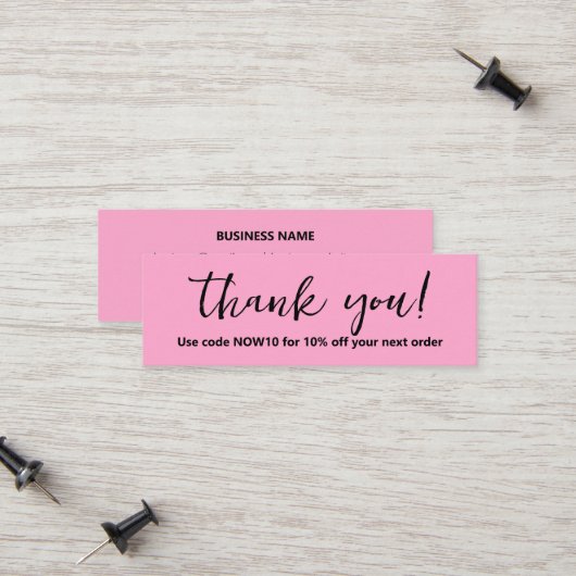 Zakelijk dank u pakket invoegen contactkaartje (Voorkant / Achterkant in situ)