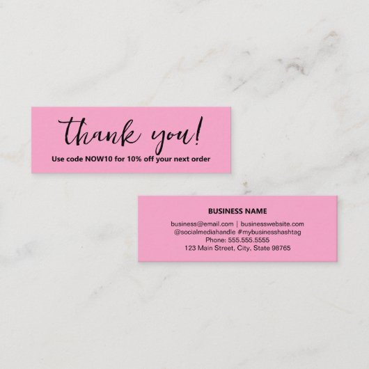 Zakelijk dank u pakket invoegen contactkaartje (Voorkant / Achterkant)