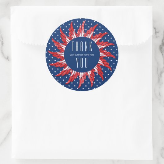Zakelijk Dank u Patriottisch Rood Wit en Blauw Ronde Sticker (Tas)