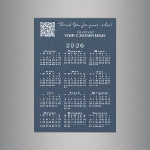 Zakelijk Dank U QR Code 2026 Kalender Marine