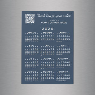 Zakelijk Dank U QR Code 2026 Kalender Marine