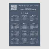 Zakelijk Dank U QR Code 2026 Kalender Marine (Voorkant)