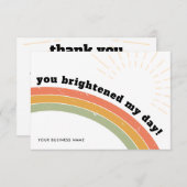 Zakelijk Dank u Retro Rainbow Sun Bright Day Kaart (Voorkant / Achterkant)