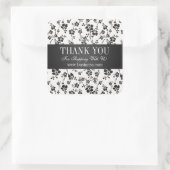 Zakelijk Dank u Salon Floral Black Vierkante Sticker (Tas)