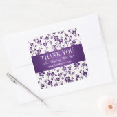 Zakelijk Dank u Salon Floral Paarse Vierkante Sticker (Envelop)
