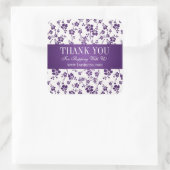 Zakelijk Dank u Salon Floral Paarse Vierkante Sticker (Tas)