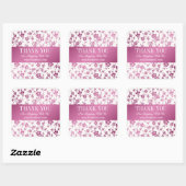 Zakelijk Dank u Salon Floral Pink Vierkante Sticker (Vel)