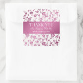 Zakelijk Dank u Salon Floral Pink Vierkante Sticker (Tas)