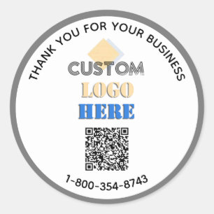 Zakelijk Dank u uw Logo QR-code Ronde Sticker