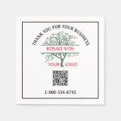 Zakelijk Dank u uw Logo QR Code Telefoon Servet (Voorkant)