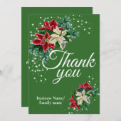 Zakelijk Dank u waardering Floral Green Bedankkaart (Voorkant / Achterkant)