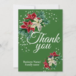 Zakelijk Dank u waardering Floral Green Bedankkaart