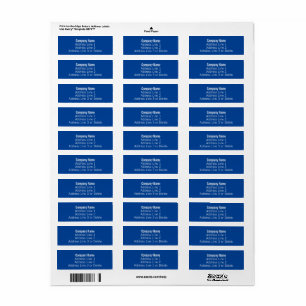 Zakelijk Deep Blue en White Basic Return-adres Etiket