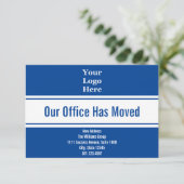 Zakelijk Deep Blue en Witte Verhuisbericht Aankondiging (Staand voorkant)