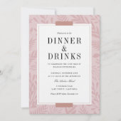 Zakelijk diner en Drink - Blush roze Kaart (Voorkant)