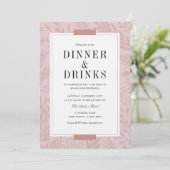 Zakelijk diner en Drink - Blush roze Kaart (Staand voorkant)