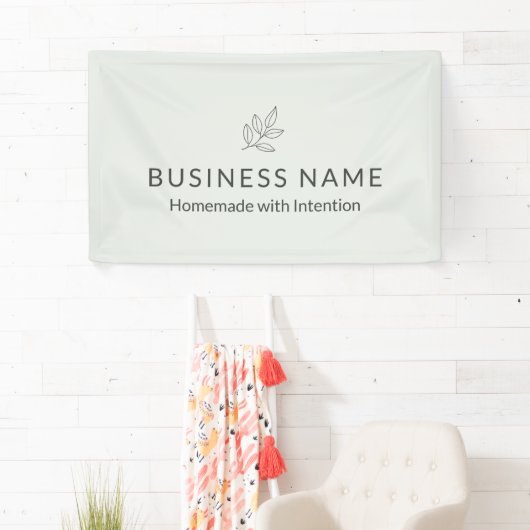 Zakelijk display Sage Green Botanical Minimalist Spandoek (Insitu)