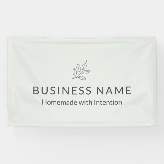 Zakelijk display Sage Green Botanical Minimalist Spandoek (Horizontaal)