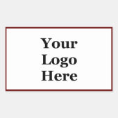 Zakelijk Donker Rood en Wit Uw Logo Sjabloon Rechthoekige Sticker (Voorkant)