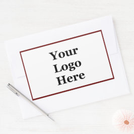 Zakelijk Donker Rood en Wit Uw Logo Sjabloon Rechthoekige Sticker
