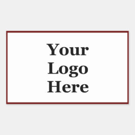 Zakelijk Donker Rood en Wit Uw Logo Sjabloon Rechthoekige Sticker