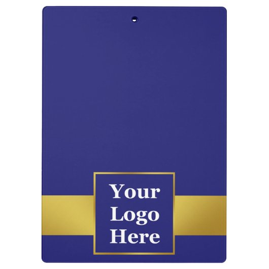 Zakelijk Donkerblauw en Goud Uw Logo Sjabloon Klembord (Achterkant)