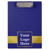 Zakelijk Donkerblauw en Goud Uw Logo Sjabloon Klembord (Voorkant)