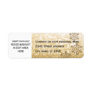 Zakelijk eenvoudig / insert logo sparkle sneeuwvlo etiket