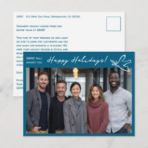 Zakelijk Eenvoudige Duif Aangepaste foto Kerstvaka Briefkaart
