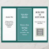 Zakelijk effen turquoise logo zes-panelen dubbelzi flyer (Voorkant)