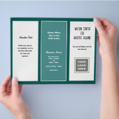 Zakelijk effen turquoise logo zes-panelen dubbelzi flyer (Hand)