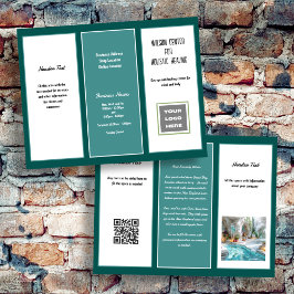 Zakelijk effen turquoise logo zes-panelen dubbelzi flyer