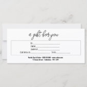 Zakelijk Elegant Handschrift Cadeaubon (Voorkant)