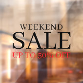 Zakelijk Elegant Minimaal Wit & Rood | Winkel Sale Raamsticker (Vel 2)