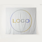 Zakelijk enkel groot logo op lichtgrijs wandkleed (Voorkant (horizontaal))