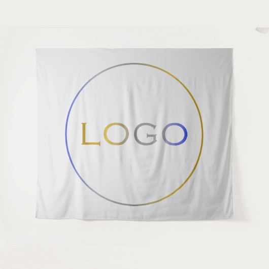 Zakelijk enkel groot logo op lichtgrijs wandkleed (Voorkant (horizontaal))