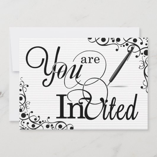 Zakelijk evenement of Party Classic Zwart-wit Kaart (Voorkant)