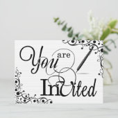 Zakelijk evenement of Party Classic Zwart-wit Kaart (Staand voorkant)