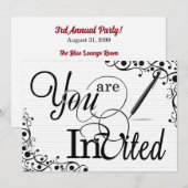 Zakelijk evenement of Party Classic Zwart-wit Kaart (Voorkant / Achterkant)