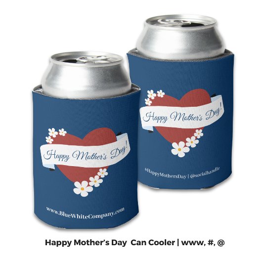 Zakelijk evenement Red Heart Happy Moederdag Blikjeskoeler