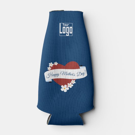 Zakelijk evenement Red Heart Happy Moederdag Flesjeskoeler (Voorkant)
