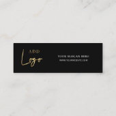 Zakelijk Evenement Zwart & Goud Logo Drink Voucher Mini Visitekaartje (Achterkant)