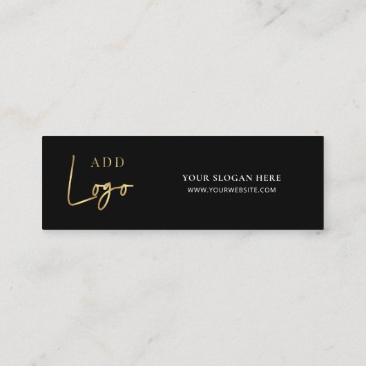 Zakelijk Evenement Zwart & Goud Logo Drink Voucher Mini Visitekaartje (Achterkant)