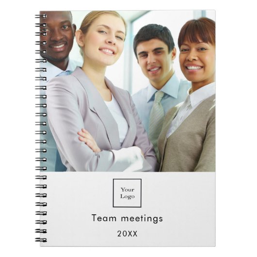 Zakelijk foto logo witte team notitieboek (Voorkant)