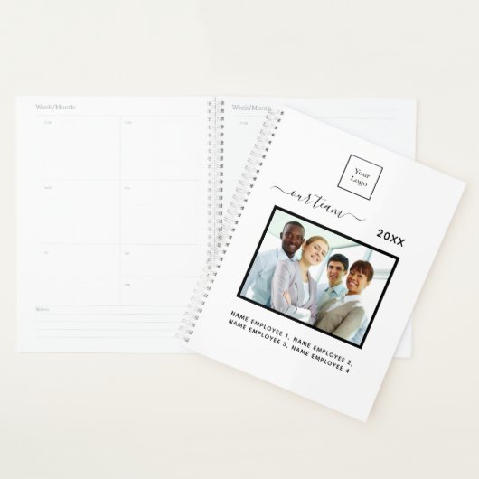 Zakelijk fototeam, wit elegant 2023 planner (Display)