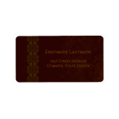 Zakelijk Fractal Polygons Bruin v2 Etiket (Voorkant)