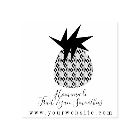 Zakelijk Fruit Smoothie Ananas Logo Rubberstempel (Afrduk)